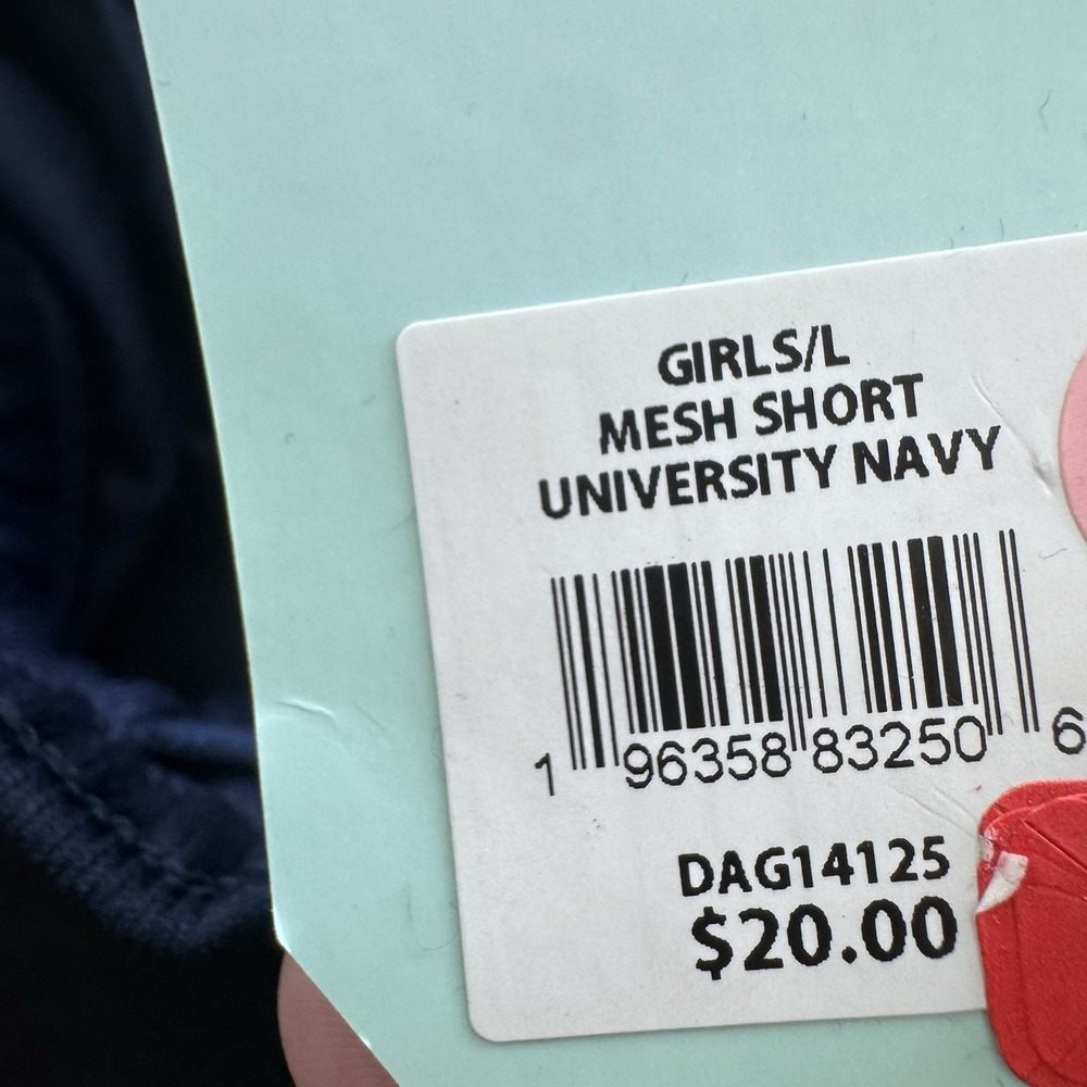 DSG Girls Large 14 Navy Mesh Athletic Shorts Mid Rise NWT - Picture 9 of 9